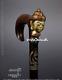 The Buddha's head is covered Walking stick Handle Walking Cane for Carving