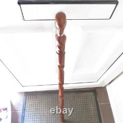 Twist African Walking stick With Hand-Carved African Man Head