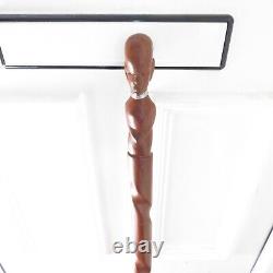 Twist African Walking stick With Hand-Carved African Man Head