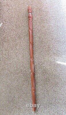 Twist African Walking stick With Hand-Carved African Man Head