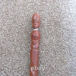 Twist African Walking stick With Hand-Carved African Man Head