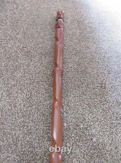 Twist African Walking stick With Hand-Carved African Man Head