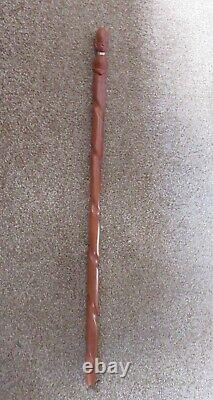 Twist African Walking stick With Hand-Carved African Man Head