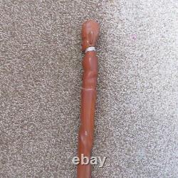 Twist African Walking stick With Hand-Carved African Man Head