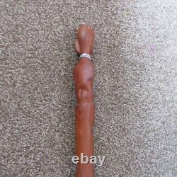 Twist African Walking stick With Hand-Carved African Man Head