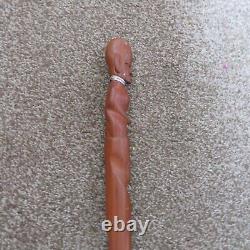 Twist African Walking stick With Hand-Carved African Man Head