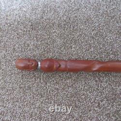 Twist African Walking stick With Hand-Carved African Man Head