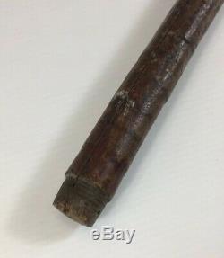 Unusual Antique Carved Root Wood Painted Walking Stick Possibly Tribal 90cm