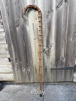 Unusual Original Bamboo walking stick cane (bamboo Not Carved Soft Wood)