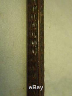 VINTAGE/ANTIQUE CARVED TEXTURAL TAN DRESS/WALKING CANE With BEAUTIFUL INLAY