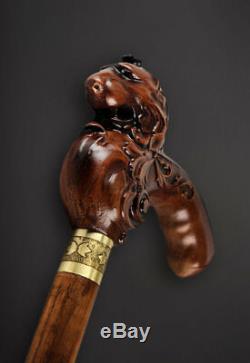 VIP LION Exclusive Walking Stick Walking cane Wood Cane Hand Carved Hiking Stick