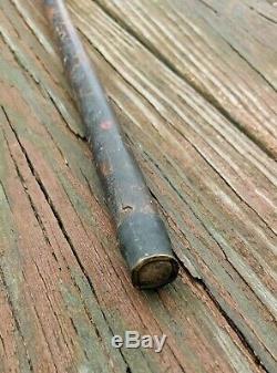 VTG Wooden Folk Art Walking Stick Old Man Grotesque Face Hand Carved Cane Creepy