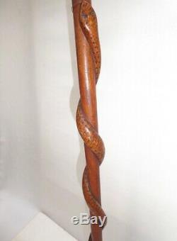 Very Important Antique Black Americana hand-carved Cane / Walking Stick