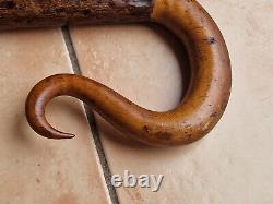 Very Long Shepherds Crook Hiking Cane Walking Stick Metal Ground Spike 71