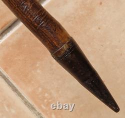 Very Long Shepherds Crook Hiking Cane Walking Stick Metal Ground Spike 71