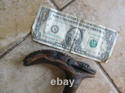 Very Rare Antique HAND CARVED Alligator Cane, Walking Stick, Crocodile, Florida