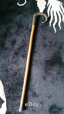 Very Rare Jacobs Ram Horn Hand Carved Sturdy Walking Stick / Shepherds Crook