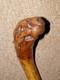 Victorian Bamboo Walking Stick Hand-Carved Top Jaguar Hunting Deer