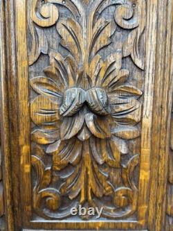 Victorian Carved Oak Hall Stand Coat & Hat Hooks Walking Stick Umbrella Stan