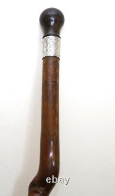 Victorian Folk Art Hand Carved Elephant Head Walking Stick