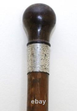 Victorian Folk Art Hand Carved Elephant Head Walking Stick