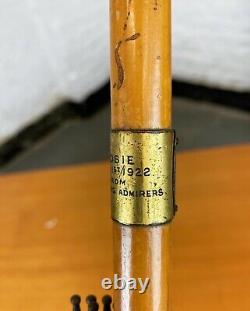 Victorian Hand-Carved Treen Fox Head Umbrella Stick/Cane-Glass Eyes Antique