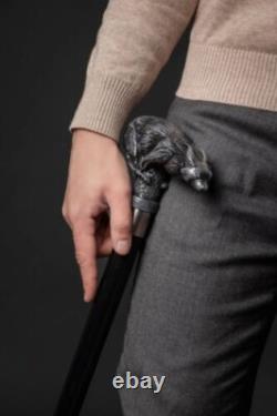 Victorian Rabbit Walking Cane, Wooden Rabbit Head Walking Stick, Carving Handle