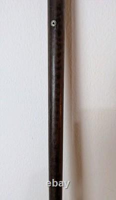 Victorian Shepherds Crook Walking Stick Carved Rams Horn Handle Lanyard Hole