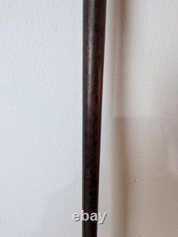 Victorian Shepherds Crook Walking Stick Carved Rams Horn Handle Lanyard Hole