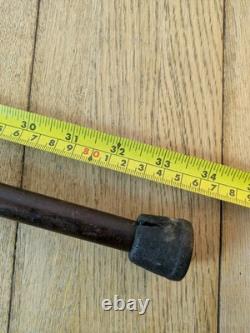 Victorian Shepherds Crook Walking Stick Carved Rams Horn Handle Lanyard Hole