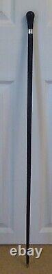 Victorian Walking Stick Cane 1900 Hallmarked Solid Silver Top Carved Ebony Shaft