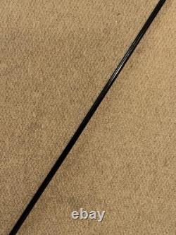 Victorian Walking Stick Cane Carved Bull Breed Dog & Hallmarked 1896 Silver