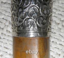 Victorian Walking Stick / Cane Hand Carved Ape Hallmarked Silver Collar 1894 Victorian Walking Stick / Cane Hand Carved Ape Hallmarked Silver Collar 1894