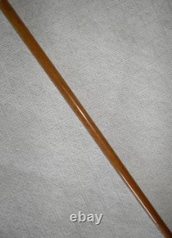 Victorian Walking Stick / Cane Hand Carved Ape Hallmarked Silver Collar 1894