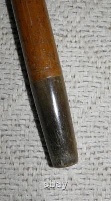 Victorian Walking Stick / Cane Hand Carved Ape Hallmarked Silver Collar 1894
