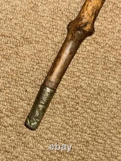 Victorian Walking Stick / Cane Hand-Carved Dobermann Dog Hallmarked 1900 Silver
