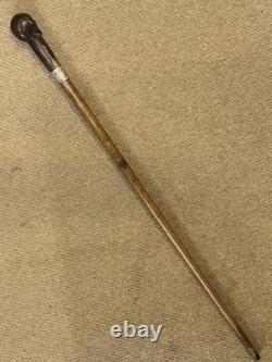 Victorian Walking Stick / Cane Hand Carved Skull & Hallmarked 1897 Silver Collar Victorian Walking Stick / Cane Hand Carved Skull & Hallmarked 1897 Silver Collar