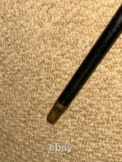 Victorian Walking Stick Cane Intricate Hand-Carved Top & Hallmarked 1891 Silver