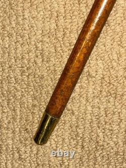 Victorian Walking Stick Gadget Carved Mechanical Duck Hallmarked 1897 Silver