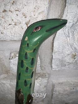 Vintage 38 Hand Carved Snake Reptile Wooden Walking Cane Handmade Walking Stick