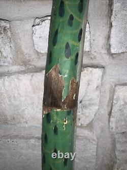 Vintage 38 Hand Carved Snake Reptile Wooden Walking Cane Handmade Walking Stick