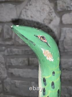 Vintage 38 Hand Carved Snake Reptile Wooden Walking Cane Handmade Walking Stick