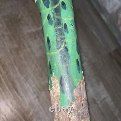 Vintage 38 Hand Carved Snake Reptile Wooden Walking Cane Handmade Walking Stick