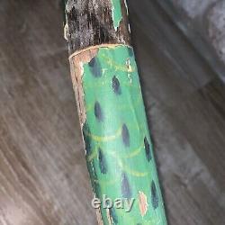 Vintage 38 Hand Carved Snake Reptile Wooden Walking Cane Handmade Walking Stick