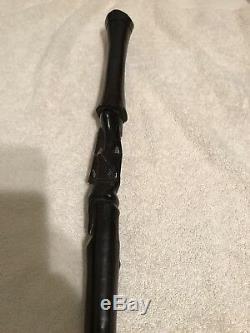 Vintage African Hand Carved Wood Cane Walking Stick Solid 39 Inches