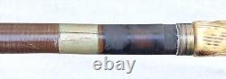 Vintage Antique 19C Carved Antler Stag Cigarette Paper Shaft Walking Stick Cane