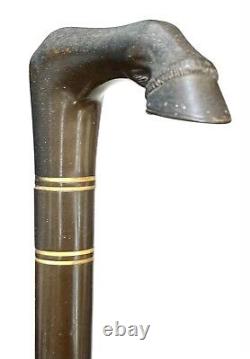 Vintage Antique 19C Carved Bakelite Horse Leg Fancy Fashion Walking Stick Cane