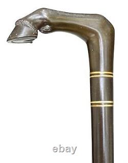 Vintage Antique 19C Carved Bakelite Horse Leg Fancy Fashion Walking Stick Cane