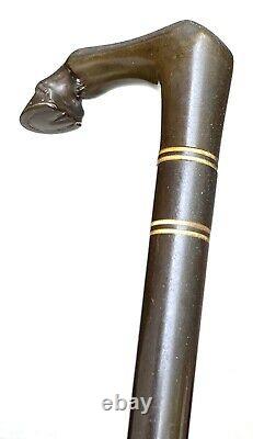 Vintage Antique 19C Carved Bakelite Horse Leg Fancy Fashion Walking Stick Cane