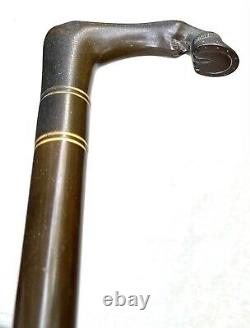 Vintage Antique 19C Carved Bakelite Horse Leg Fancy Fashion Walking Stick Cane